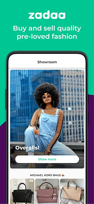 Zadaa app hero screenshot with logo